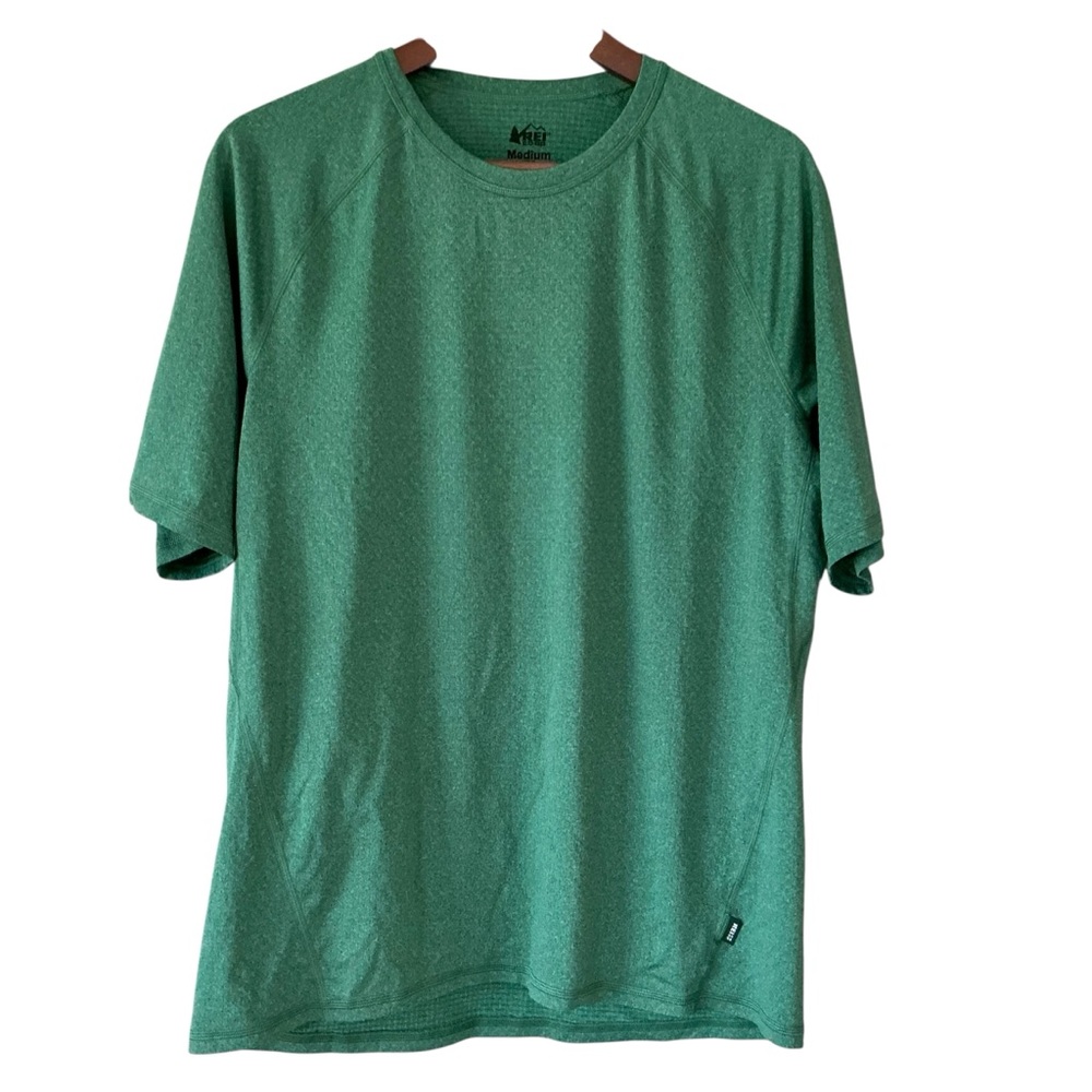 REI COOP Men's Crewneck T-Shirt Short Sleeve Green Outdoor Hiking Green Size M